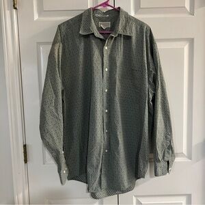 VINTAGE Banana Republic Safari & Travel Shirt Green Blue Wh  size XL